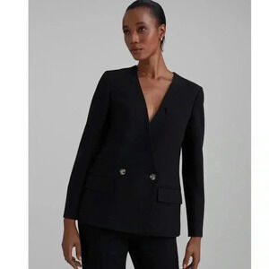 Club Monaco Collarless Black Blazer Size 0